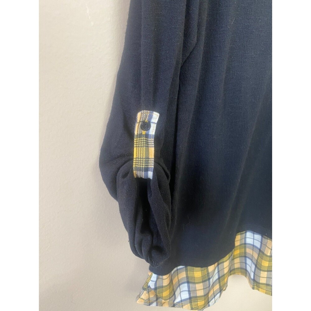 Women's Me & U Top Long Sleeve Shirt with plaid trimming Sz Medium - Picture 5 of 9